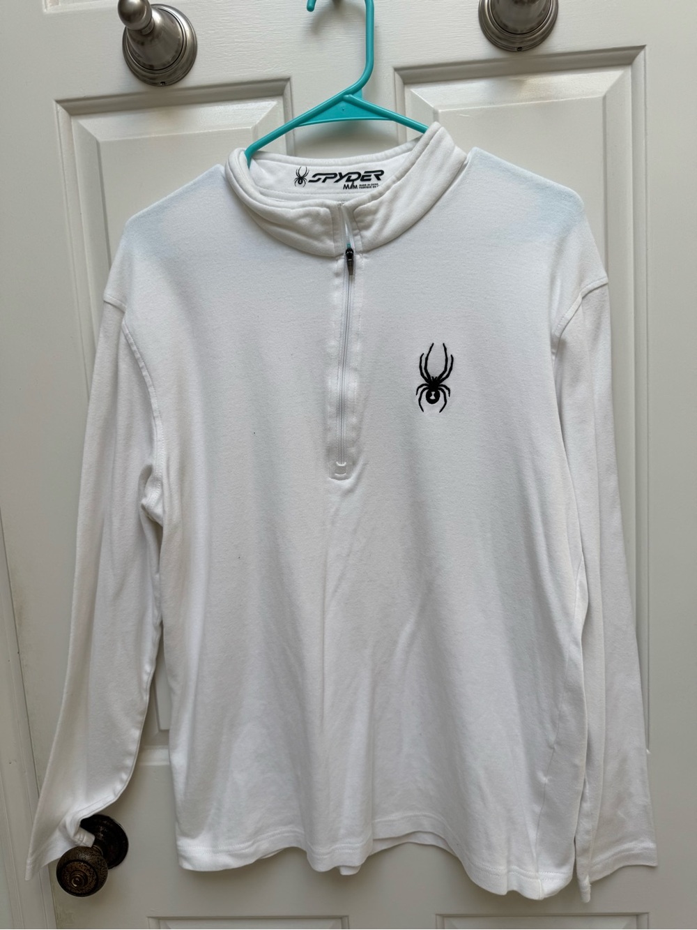 Spyder White and Black Half-Zip Pullover